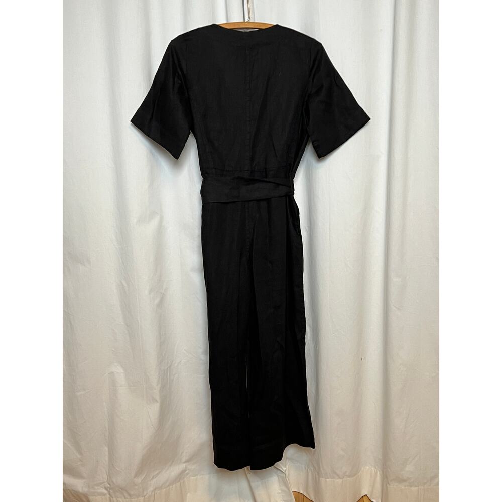 Everlane The Linen Cross-Front Jumpsuit Black Size 0 - Picture 8 of 11